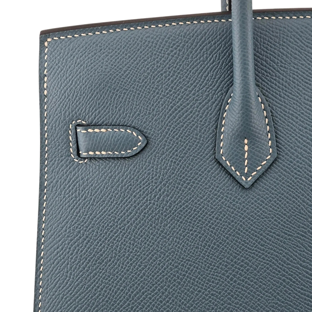 Hermes Birkin 25 Bleu Jean Epsom PHW Bag HERMES