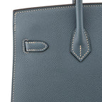 Hermes Birkin 25 Bleu Jean Epsom PHW Bag HERMES