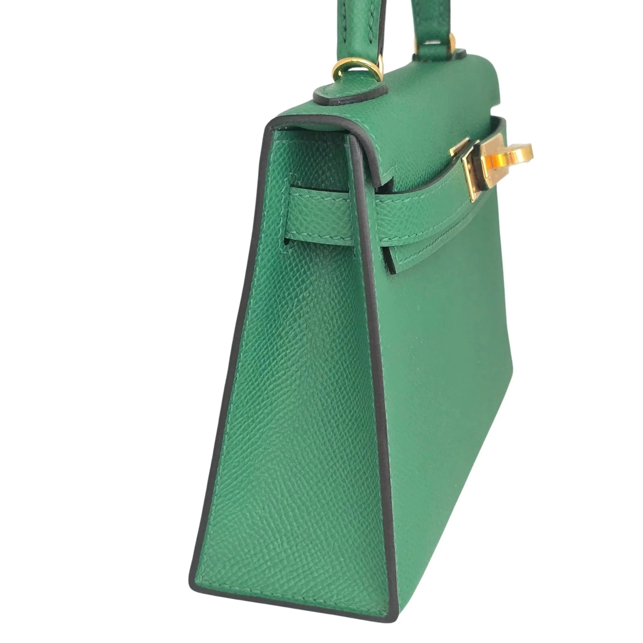 Hermes Mini Kelly II Epsom Vert Vertigo Gold Hardware Bag HERMES