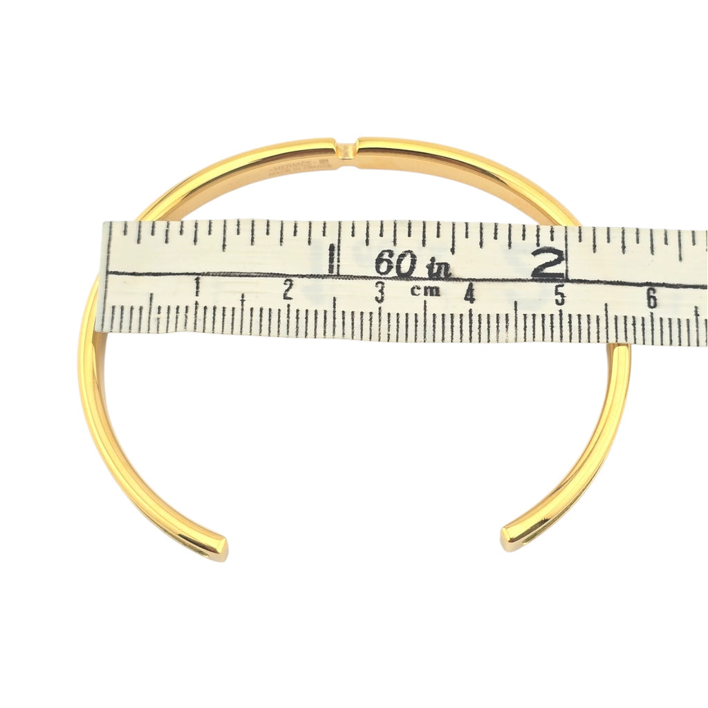 Hermes Olympe Green Gold Leather Bracelet