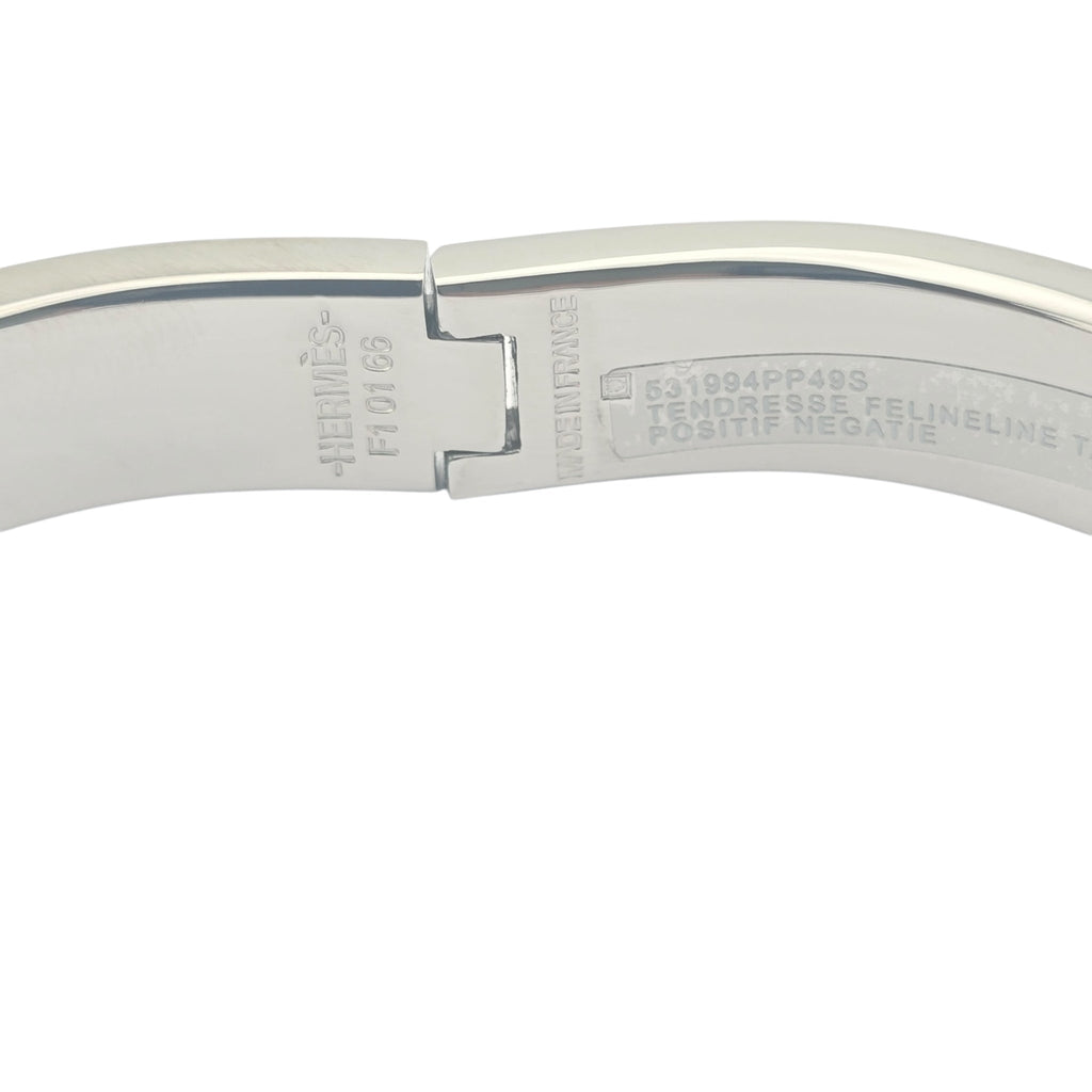 Hermes Clic H Bracelet Enamel Lagon Blue Palladium GM