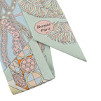 Hermes Silk De l'Ombrelle Aux Duels Twilly Ciel Rose Pale Orange HERMES