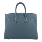Hermes Birkin 25 Bleu Jean Epsom PHW Bag HERMES