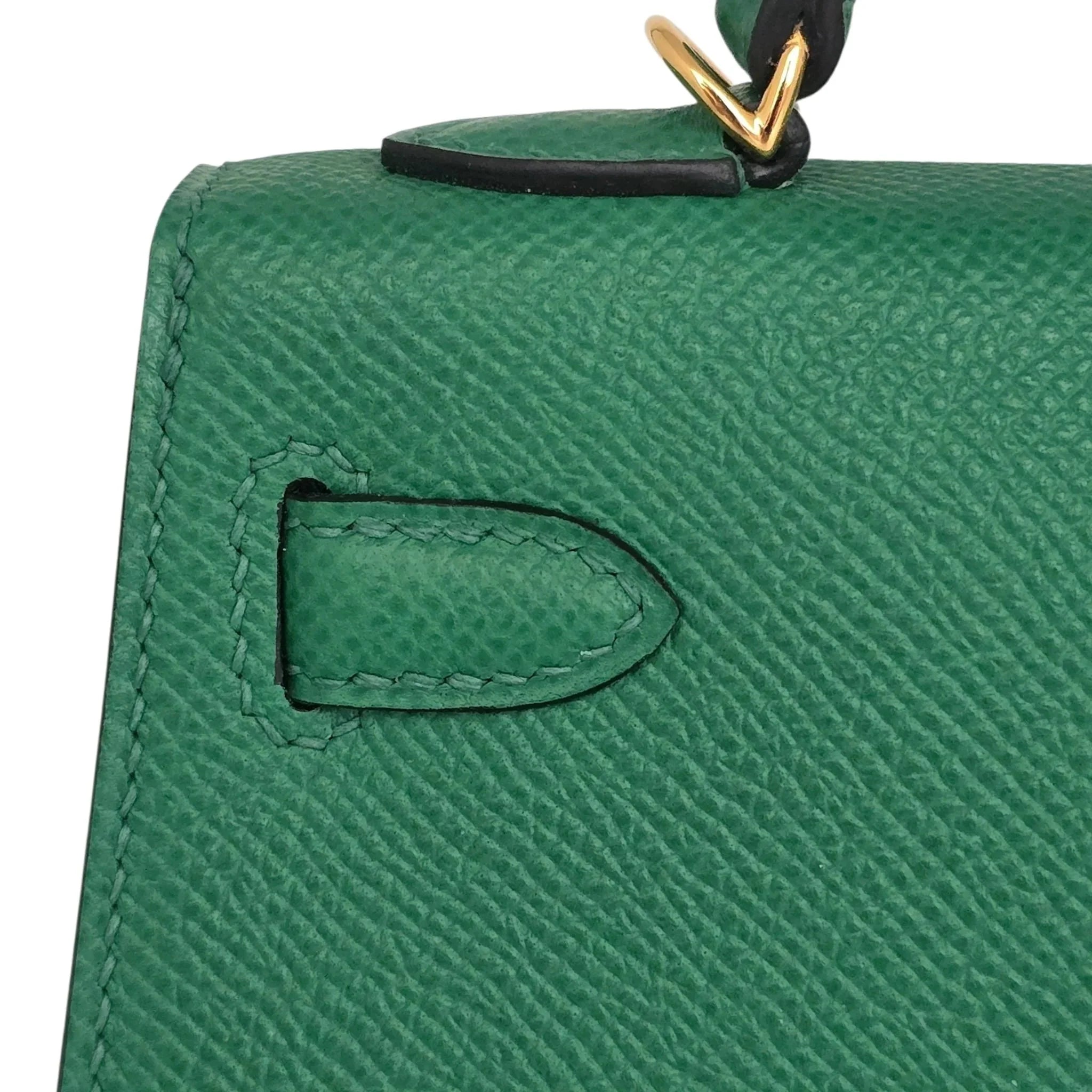 Hermes Mini Kelly II Epsom Vert Vertigo Gold Hardware Bag HERMES