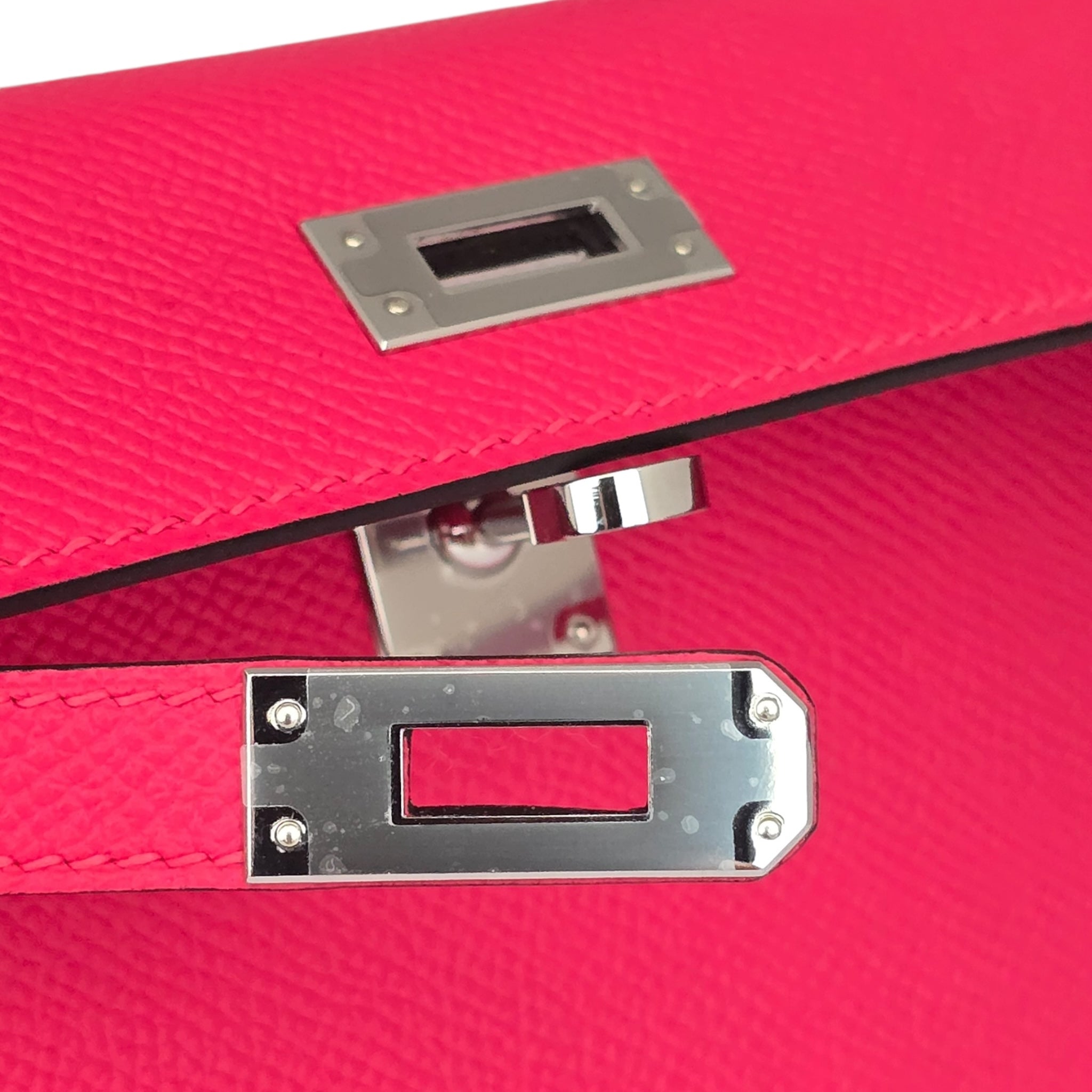 Hermes Mini Kelly II Epsom Rose Extreme Palladium