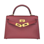 Hermes Mini Kelly II Sellier Rouge H Chèvre Gold