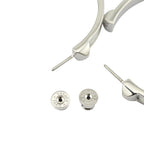 Hermes Athena Large White Silver Earrings