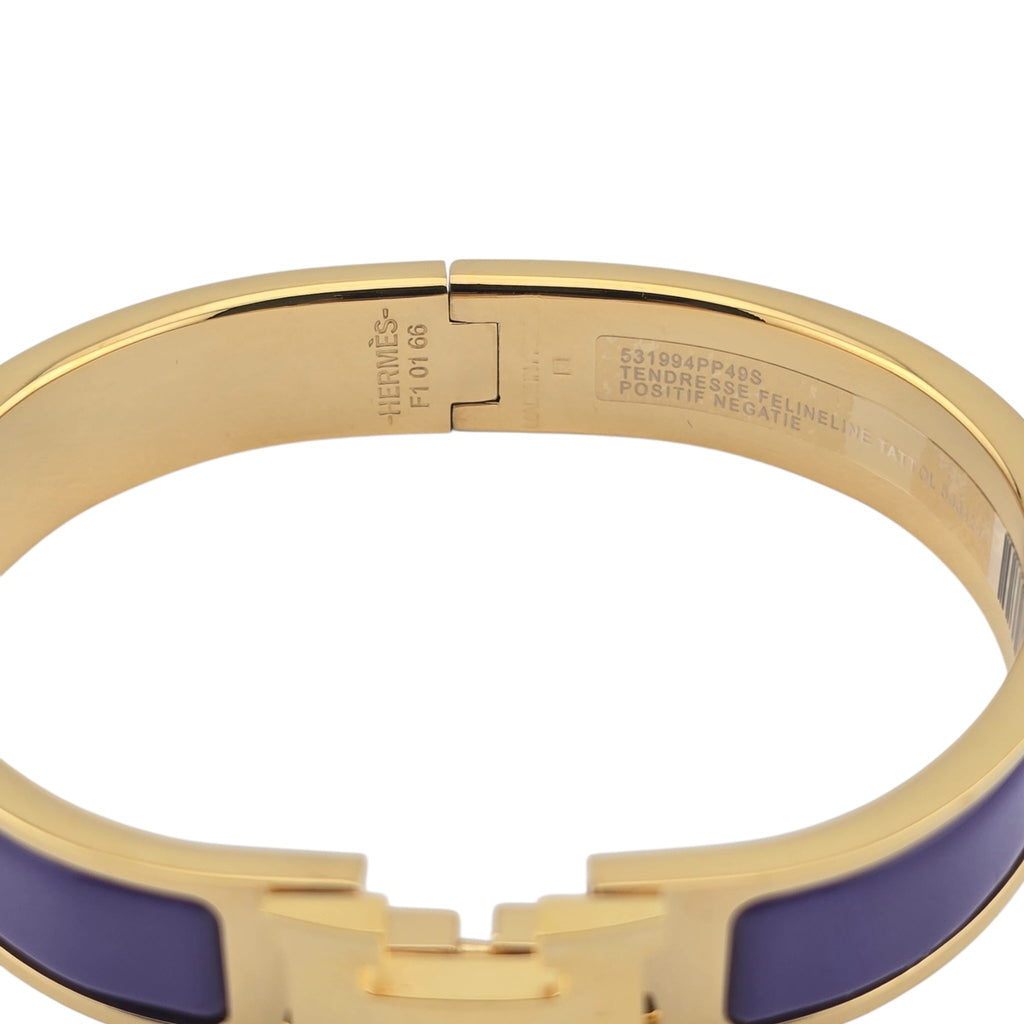 Hermes Clic H Bracelet Purple Gold GM