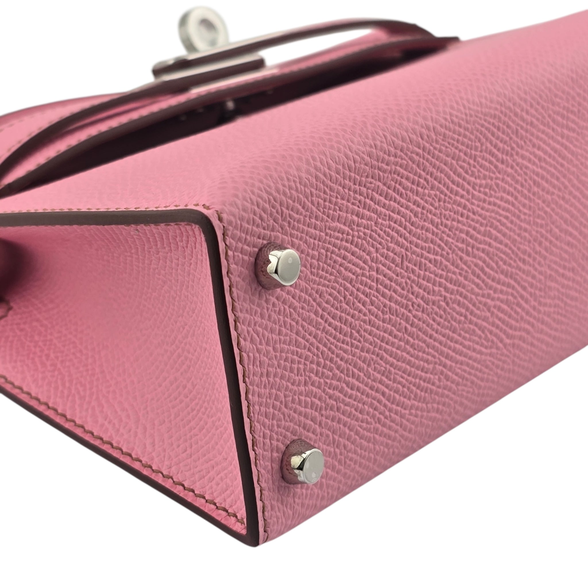 Hermes Mini Kelly II Epsom 5P Bubblegum Pink Palladium Hardware