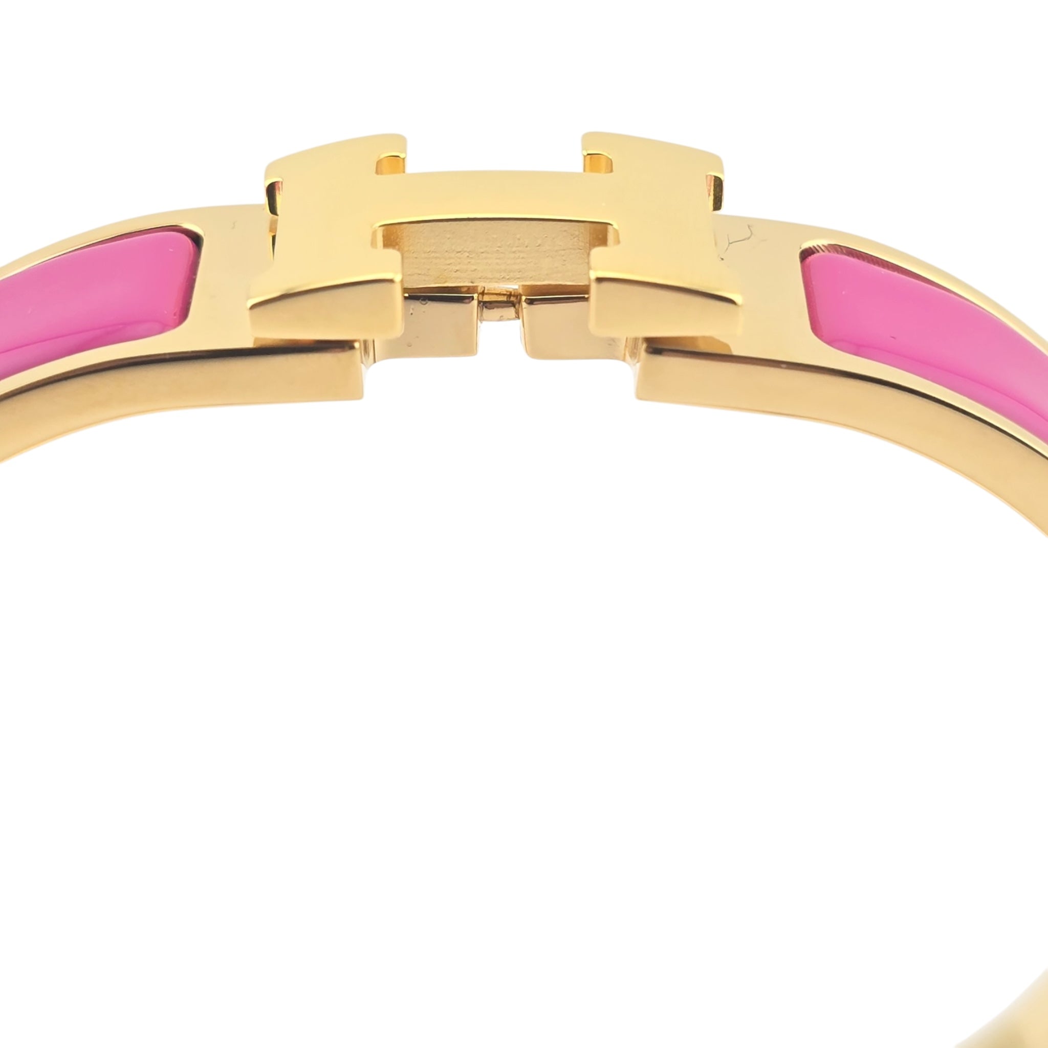Hermes Clic H Bracelet Rose Azalee Gold GM