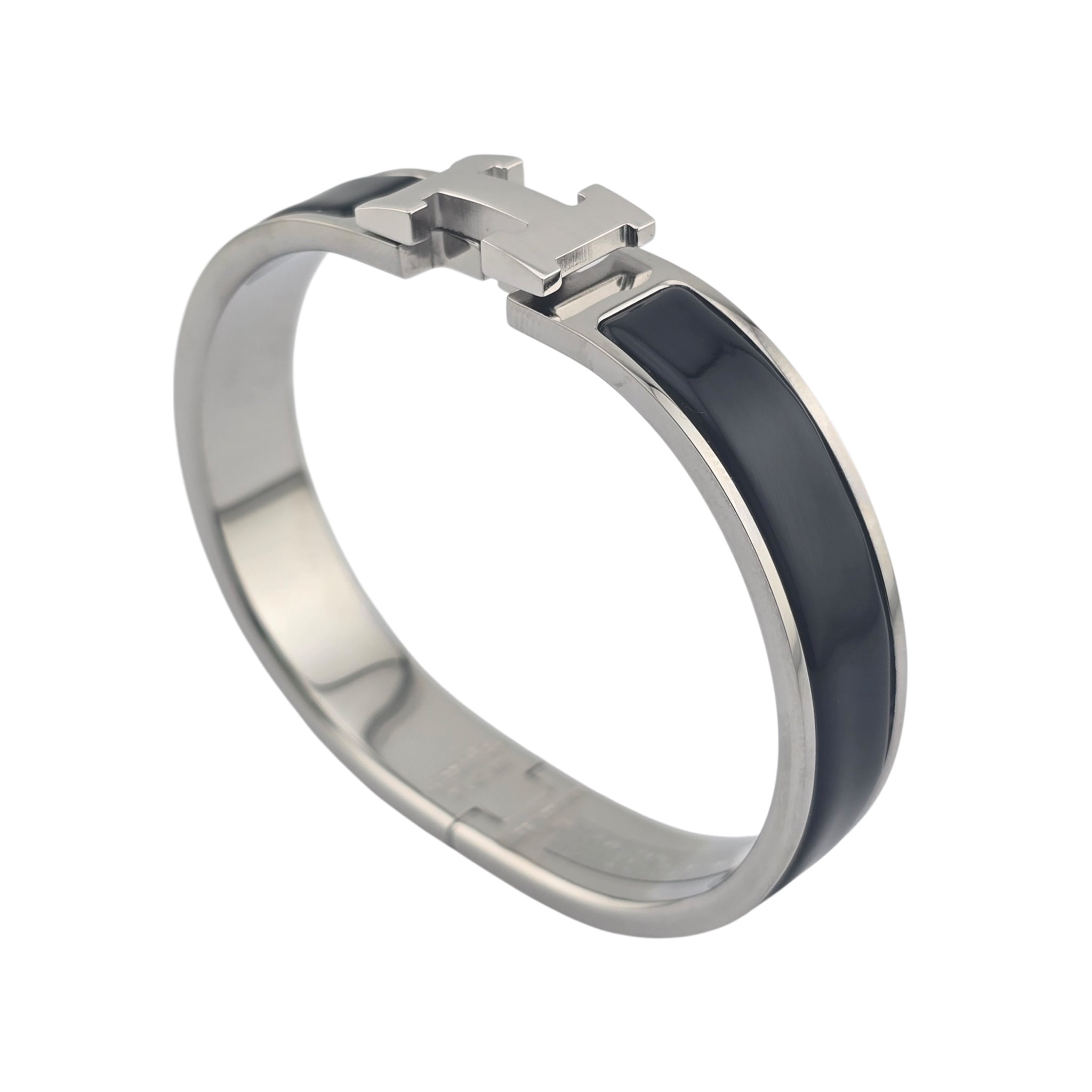 Hermes Clic H Bracelet Black Noir Palladium GM