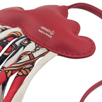 Hermes Red Rouge Swift Silk Twill Cord Cloud Charm HERMES