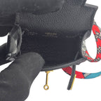 Hermes Tadelakt Mini Kelly Twilly Bag Charm Black HERMES