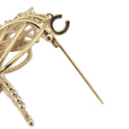 Chanel CC Birdcage Metal Crystal Pearl Gold Brooch CHANEL