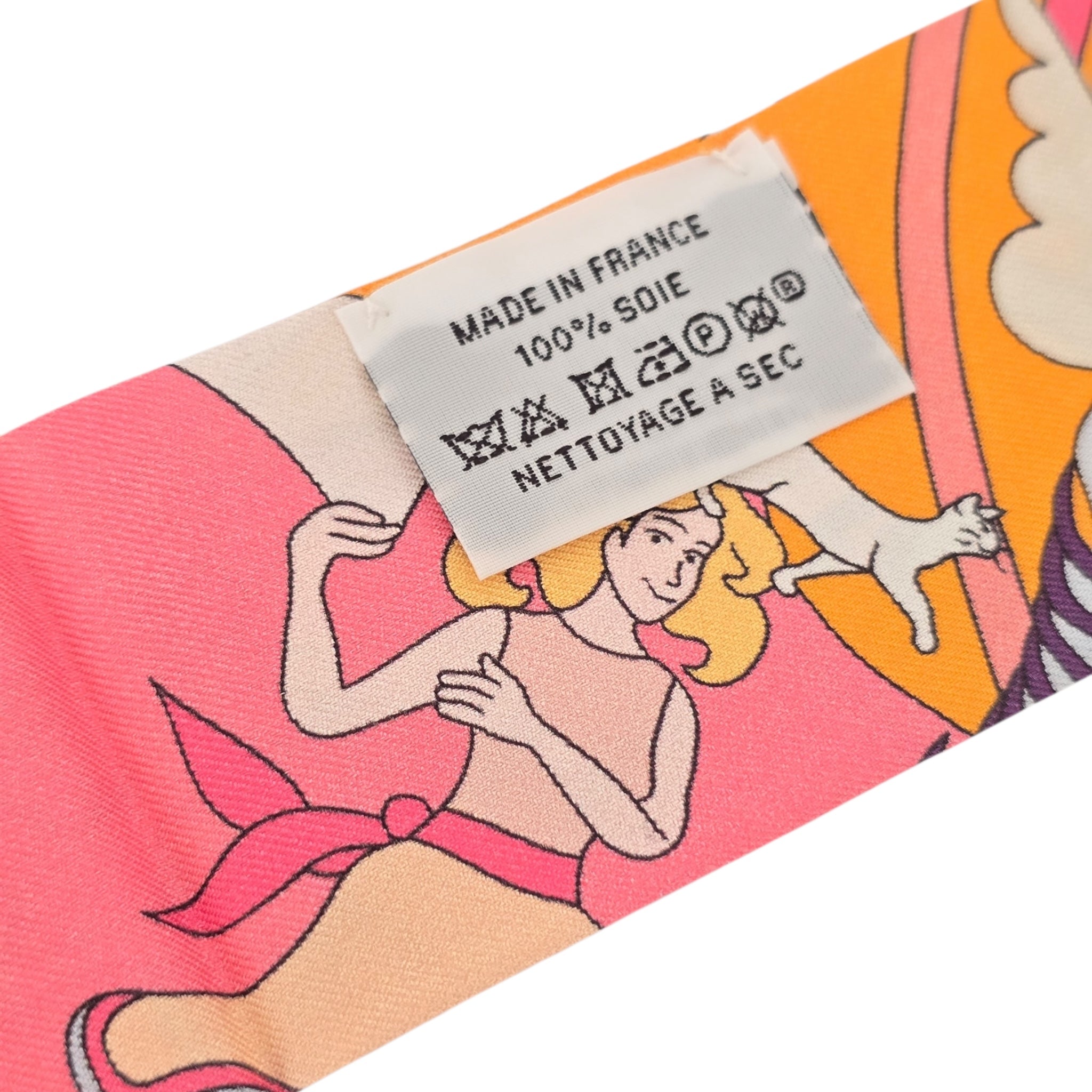 Hermes Silk Twilly Carres Volants Orange Silk HERMES