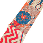 Hermes Silk Twilly De L’Ombrelle Aux Duels Blue Potiron and Creme HERMES