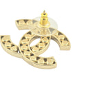 Chanel CC 23S Gold Black Stud Earrings CHANEL