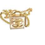 Chanel 2023 SS CC Square Resin Gold Long Chain Necklace CHANEL