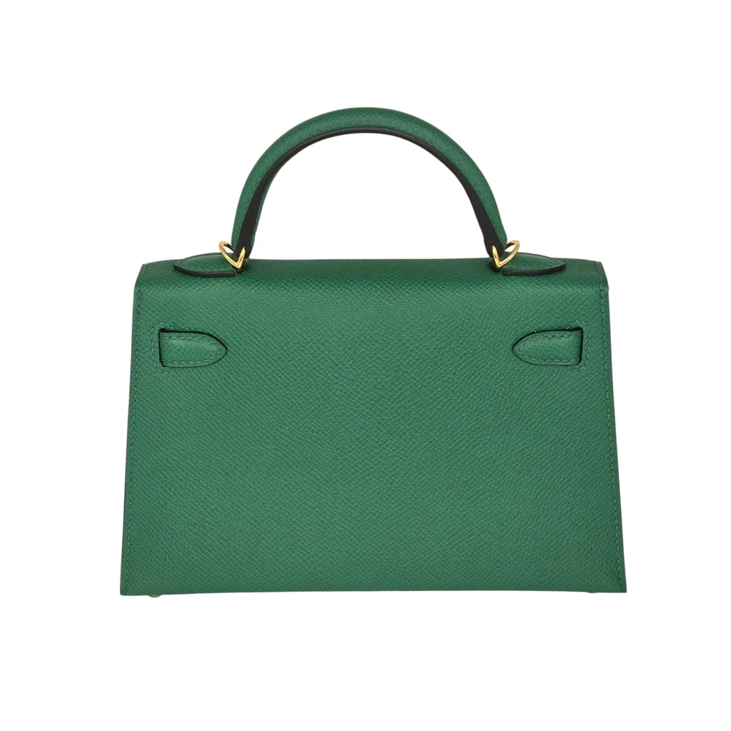 Hermes Mini Kelly II Epsom Vert Vertigo Gold Hardware Bag HERMES