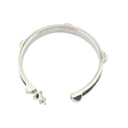Hermes Athena Large Black Silver Earrings