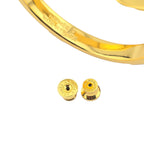 Hermes Athena Large White Gold Earrings