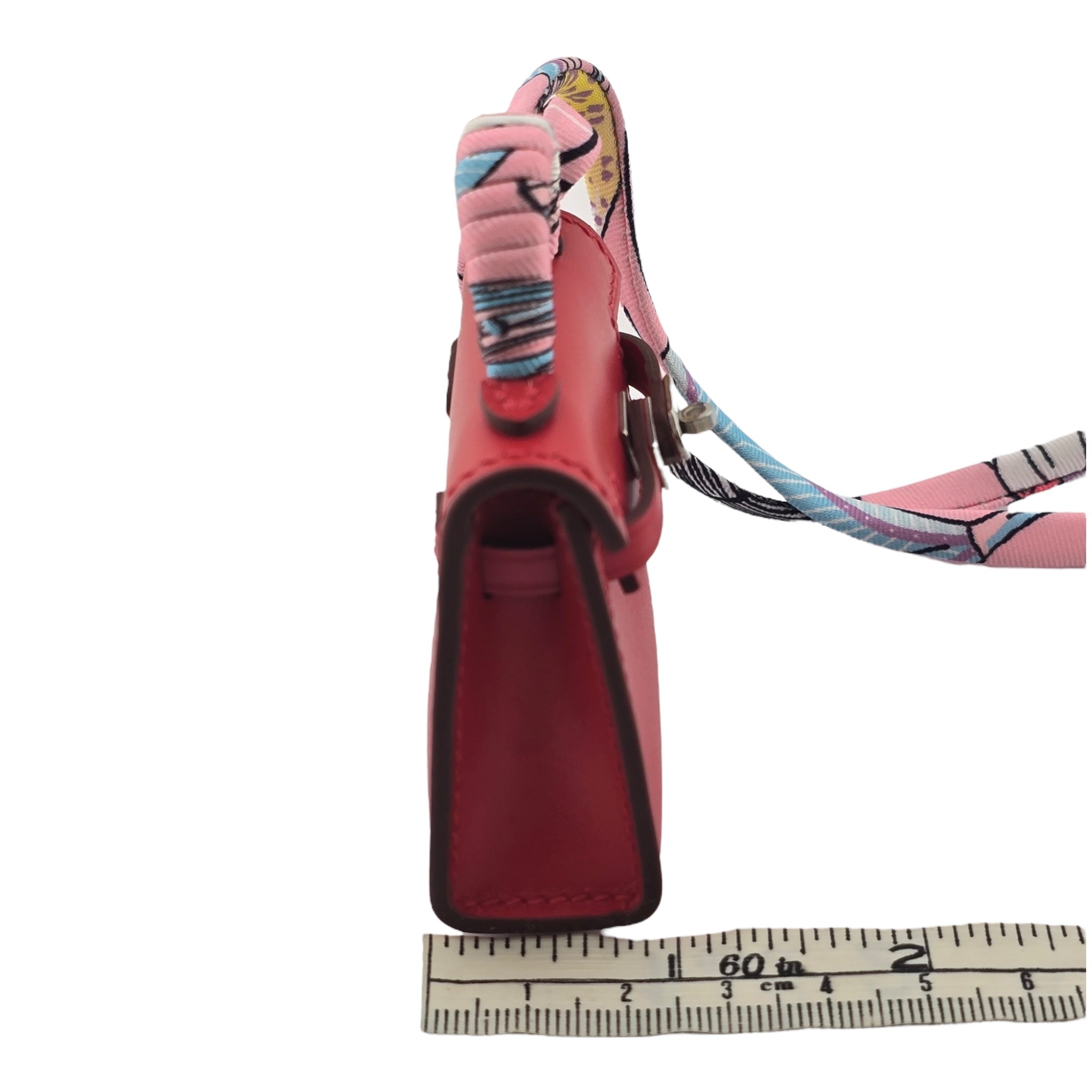 Hermes Tadelakt Mini Kelly Twilly Bag Charm Rouge HERMES