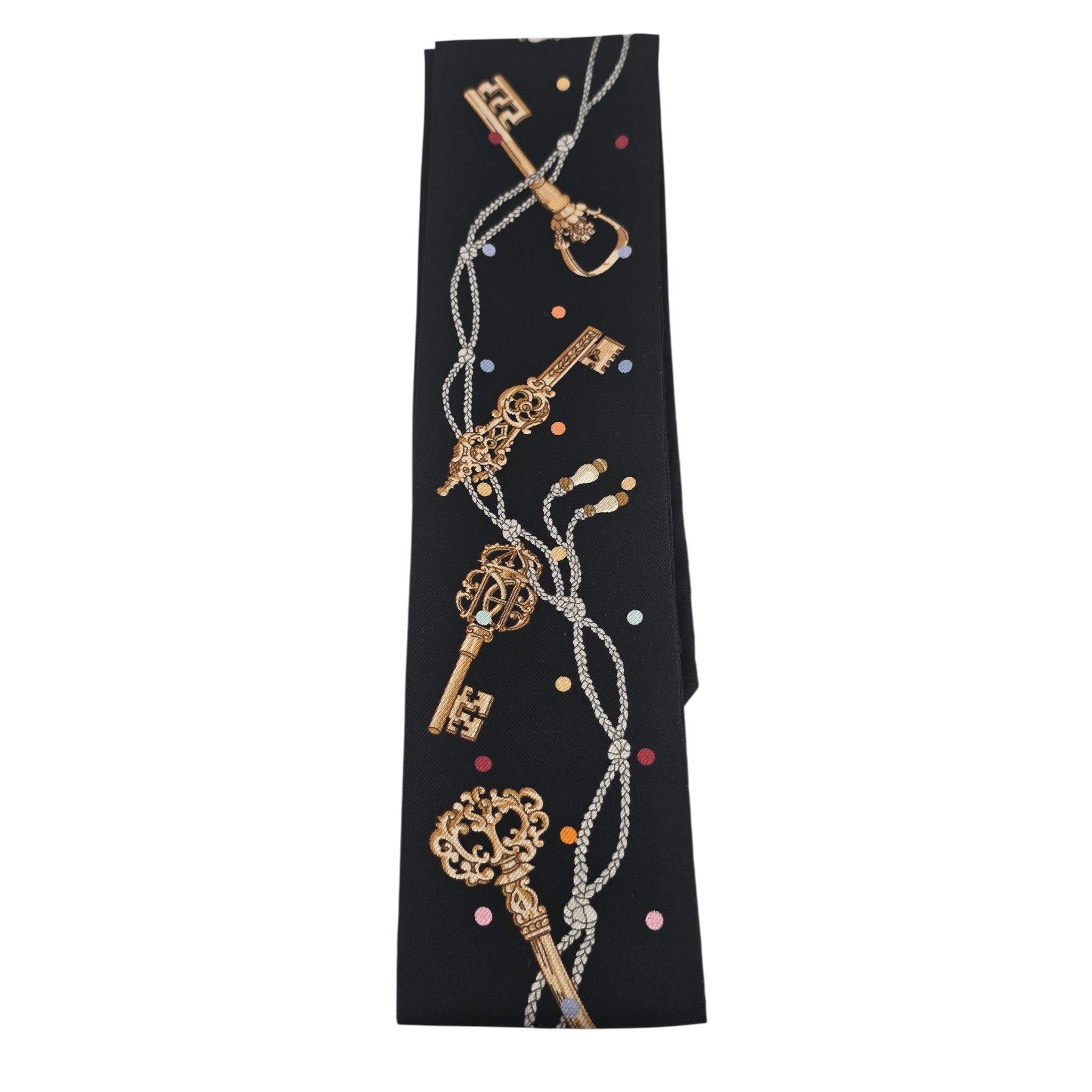 Hermes Silk Les Cles a Pois Twilly HERMES