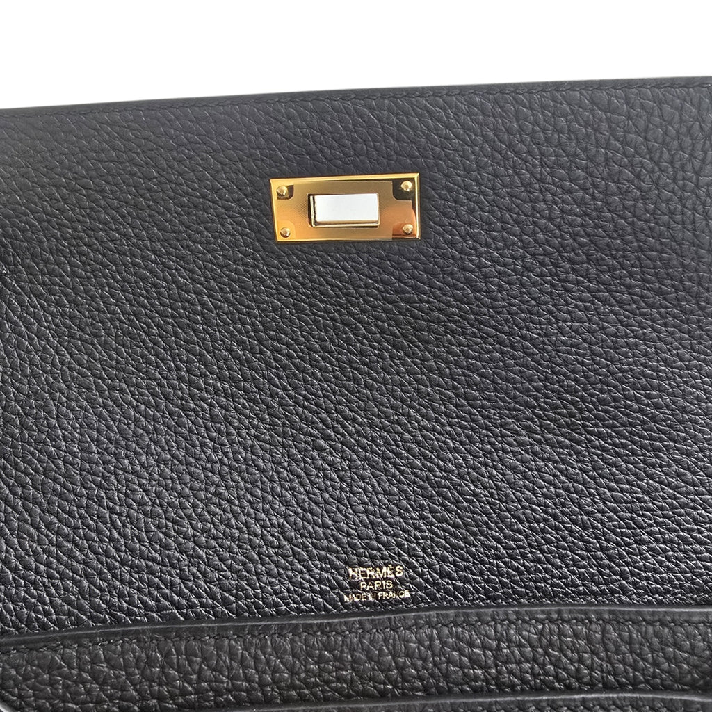 Hermes Kelly Depeches 25 Noir Togo GHW HERMES