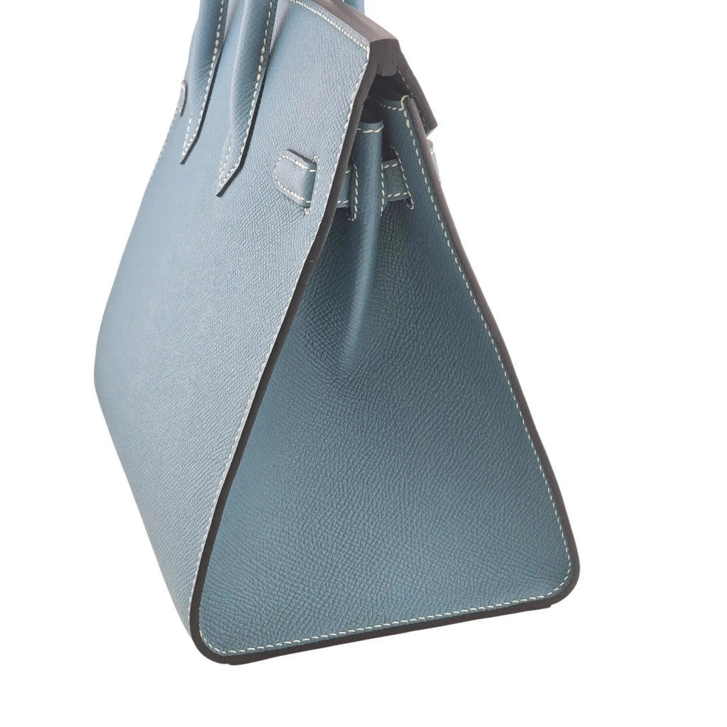 Hermes Birkin 25 Bleu Jean Epsom PHW Bag HERMES