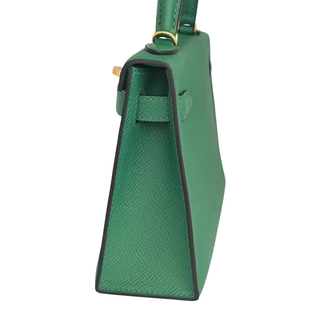 Hermes Mini Kelly II Epsom Vert Vertigo Gold Hardware Bag HERMES