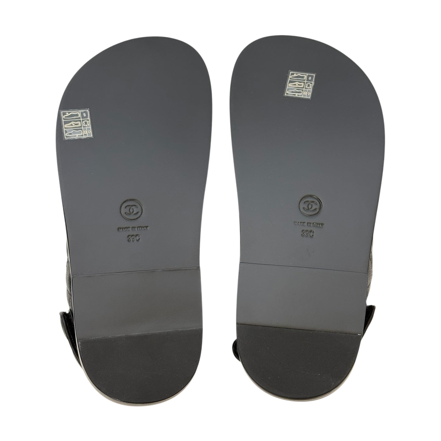 CHANEL CC DAD CAVIAR BLACK DAD SANDALS - 39