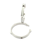 Hermes Athena Large White Silver Earrings