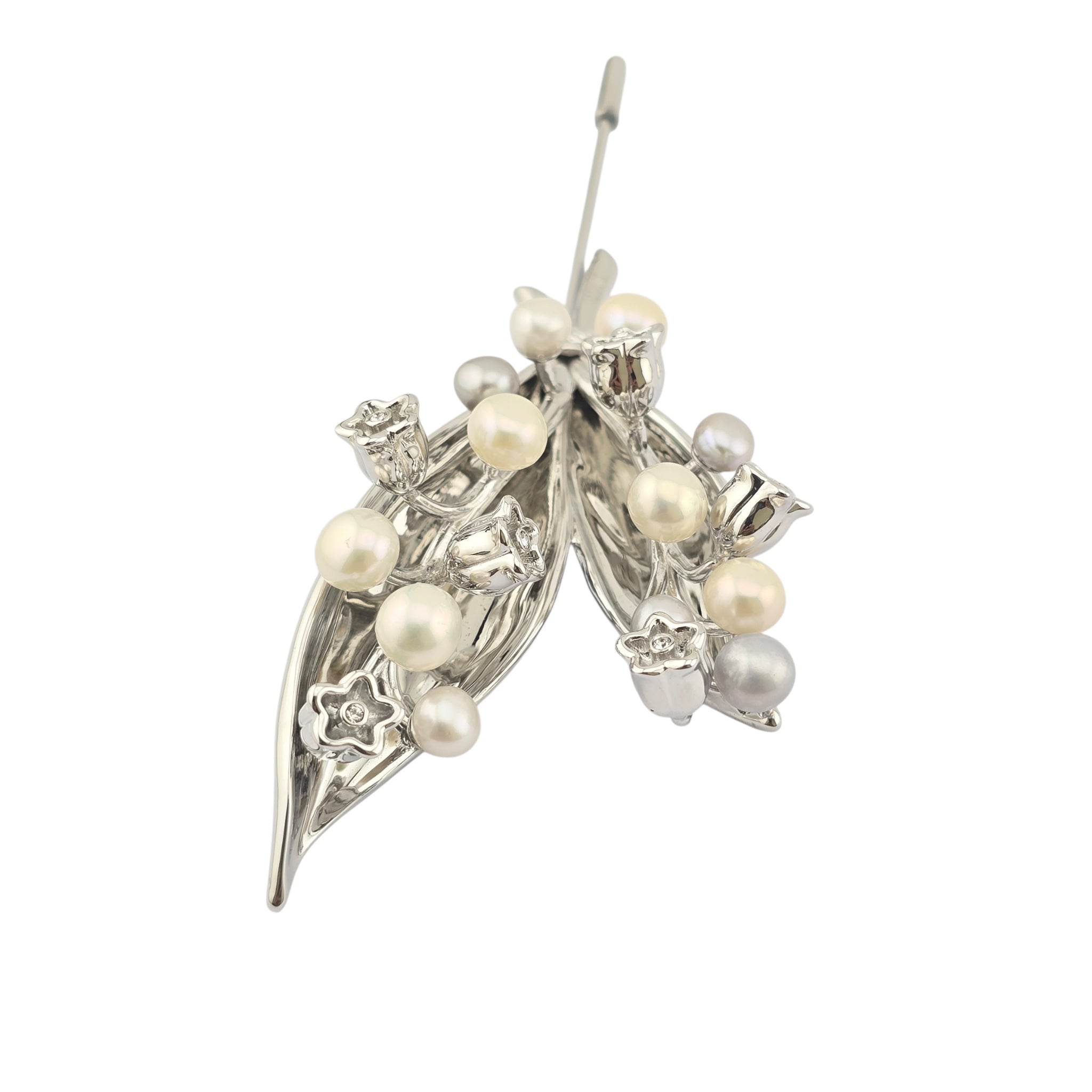 Christian Dior Pearl Lily of the Valley Brooch Pin DIOR