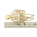 Chanel CC Birdcage Metal Crystal Pearl Gold Brooch CHANEL