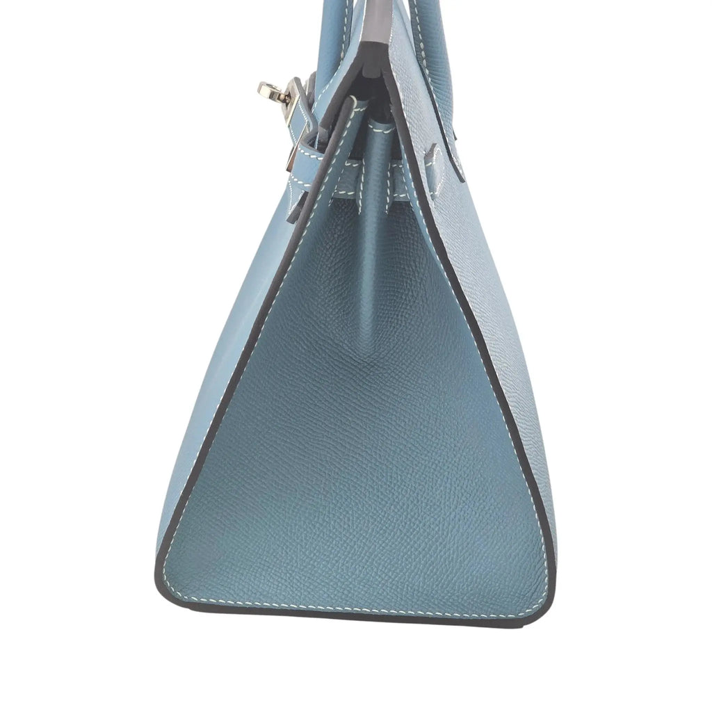 Hermes Birkin 25 Bleu Jean Epsom PHW Bag HERMES