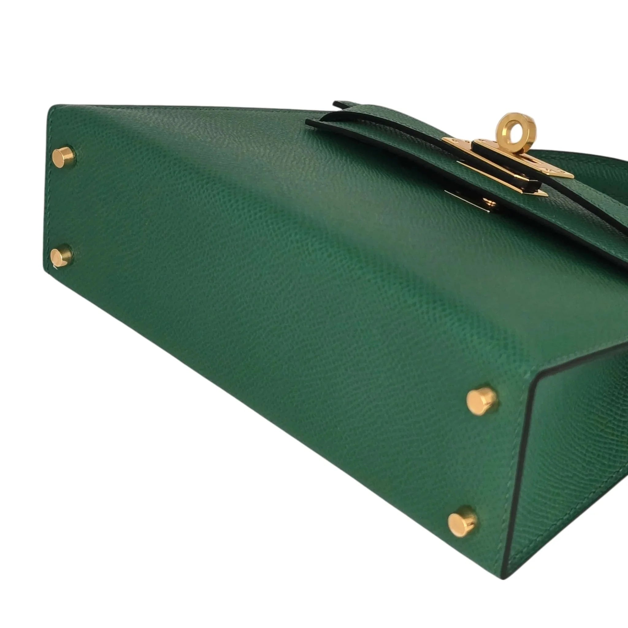Hermes Mini Kelly II Epsom Vert Vertigo Gold Hardware Bag HERMES