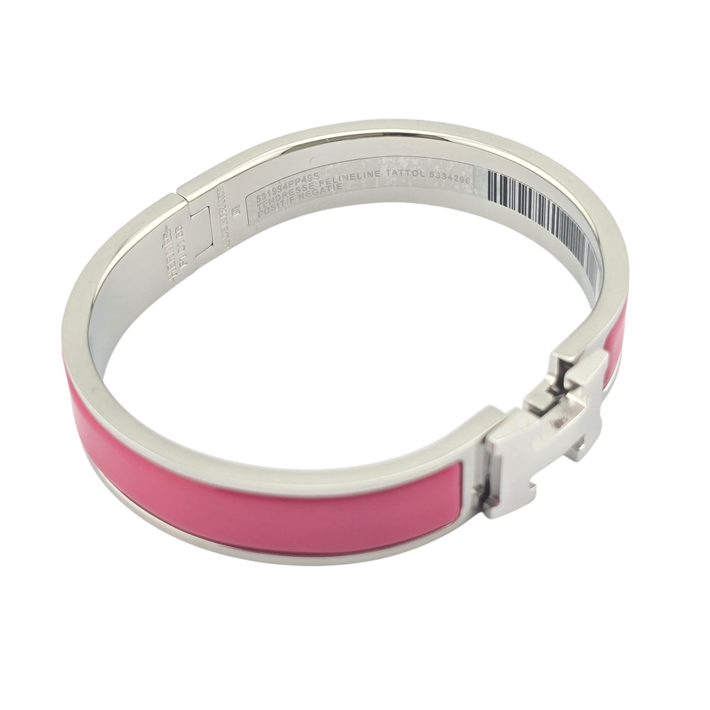 Hermes Clic H Bracelet Pink Palladium GM