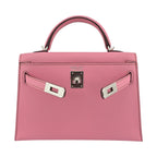 Hermes Mini Kelly II Epsom 5P Bubblegum Pink Palladium Hardware