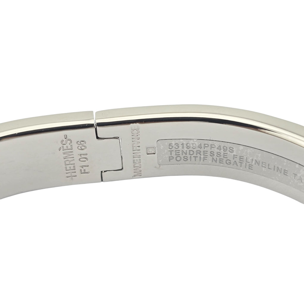 Hermes Clic H Bracelet Rose Azalee Palladium GM