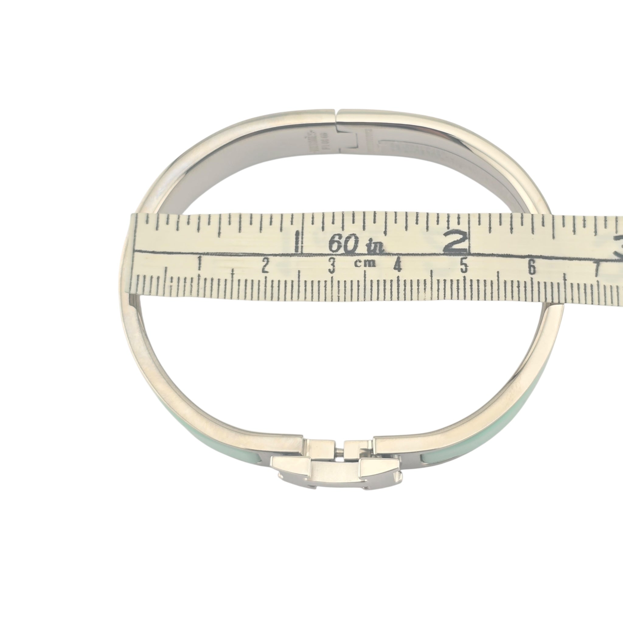 Hermes Clic H Bracelet Enamel Lagon Blue Palladium GM