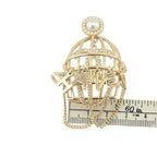 Chanel CC Birdcage Metal Crystal Pearl Gold Brooch CHANEL
