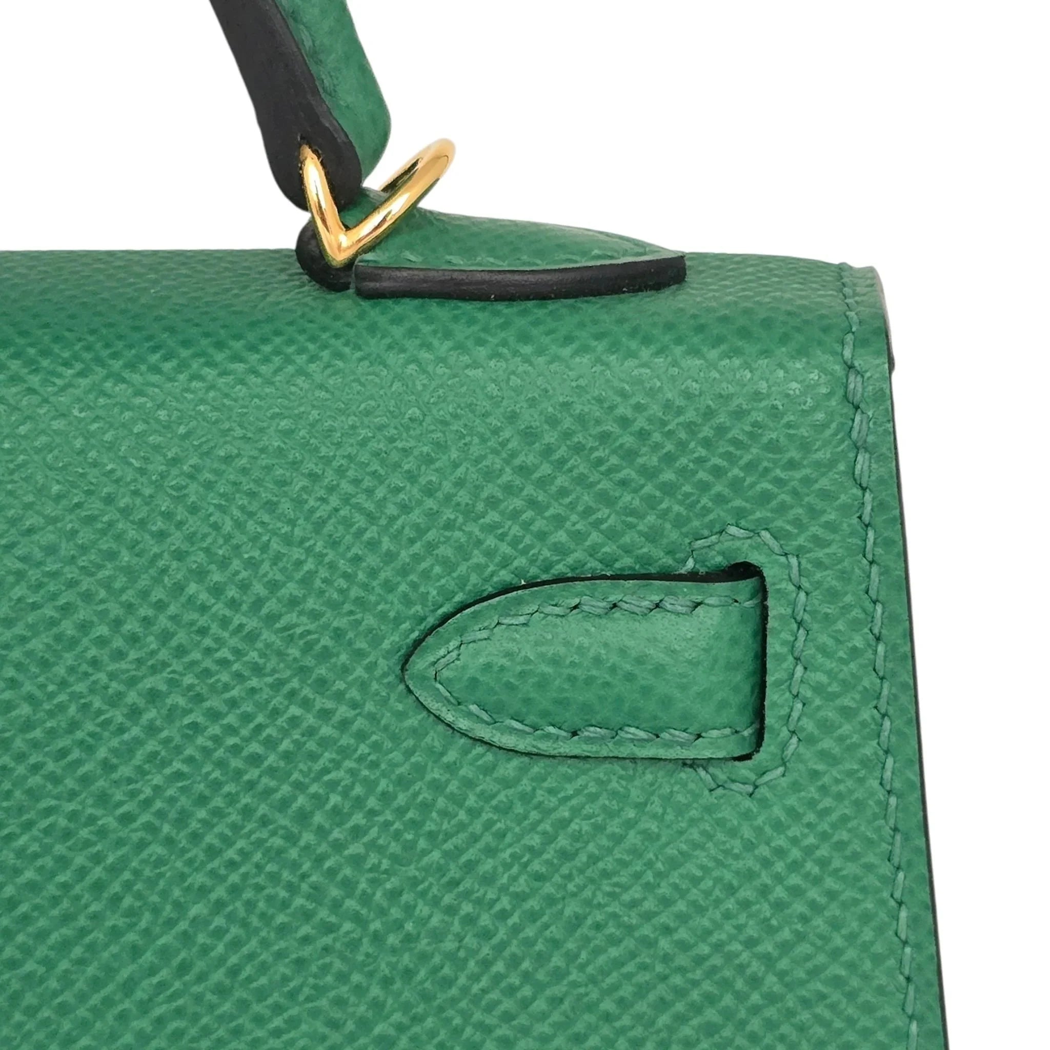 Hermes Mini Kelly II Epsom Vert Vertigo Gold Hardware Bag HERMES