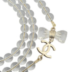 Chanel CC Clear Bead Long Bow Necklace 2025 CHANEL