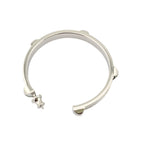 Hermes Athena Large White Silver Earrings