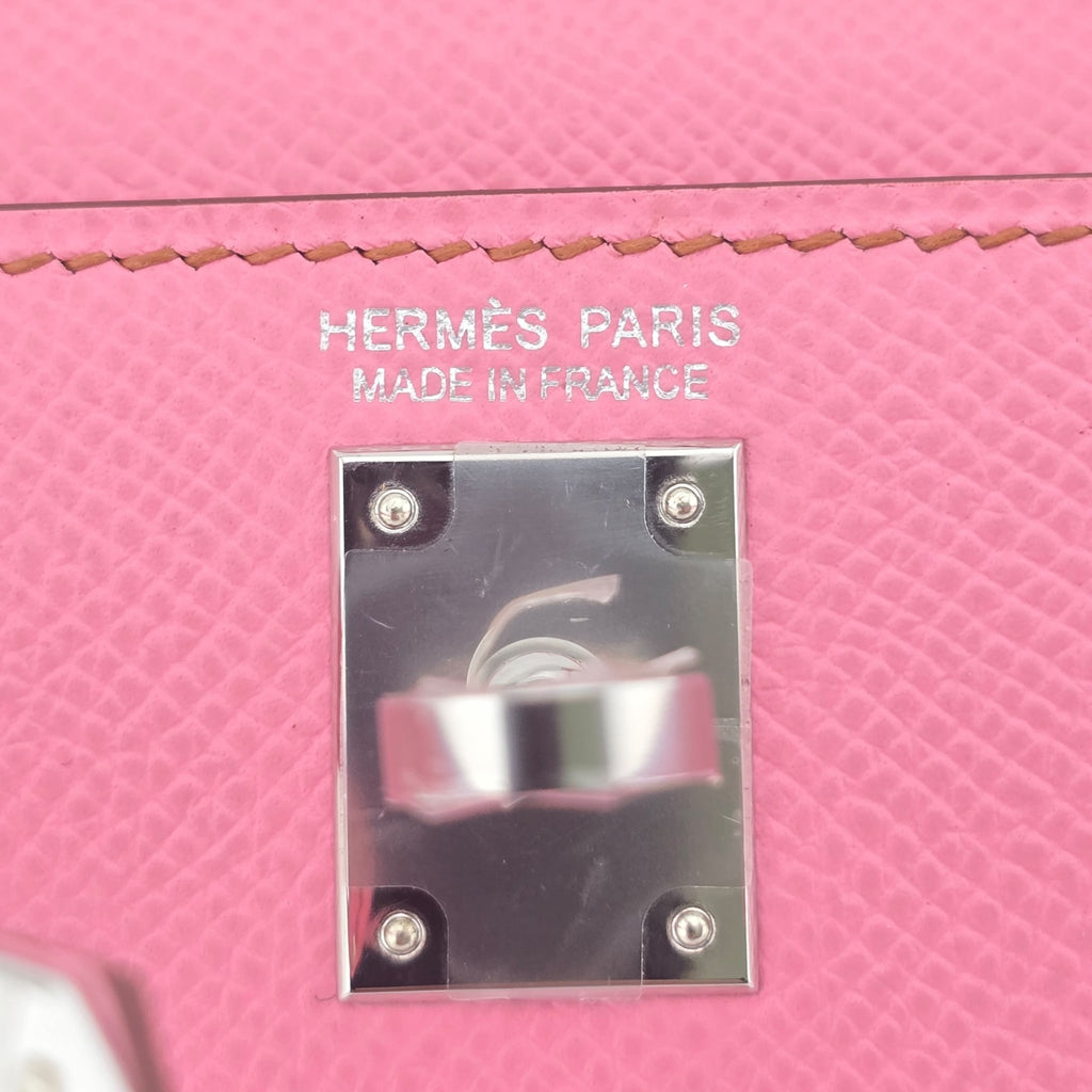 Hermes Mini Kelly II Epsom 5P Bubblegum Pink Palladium Hardware