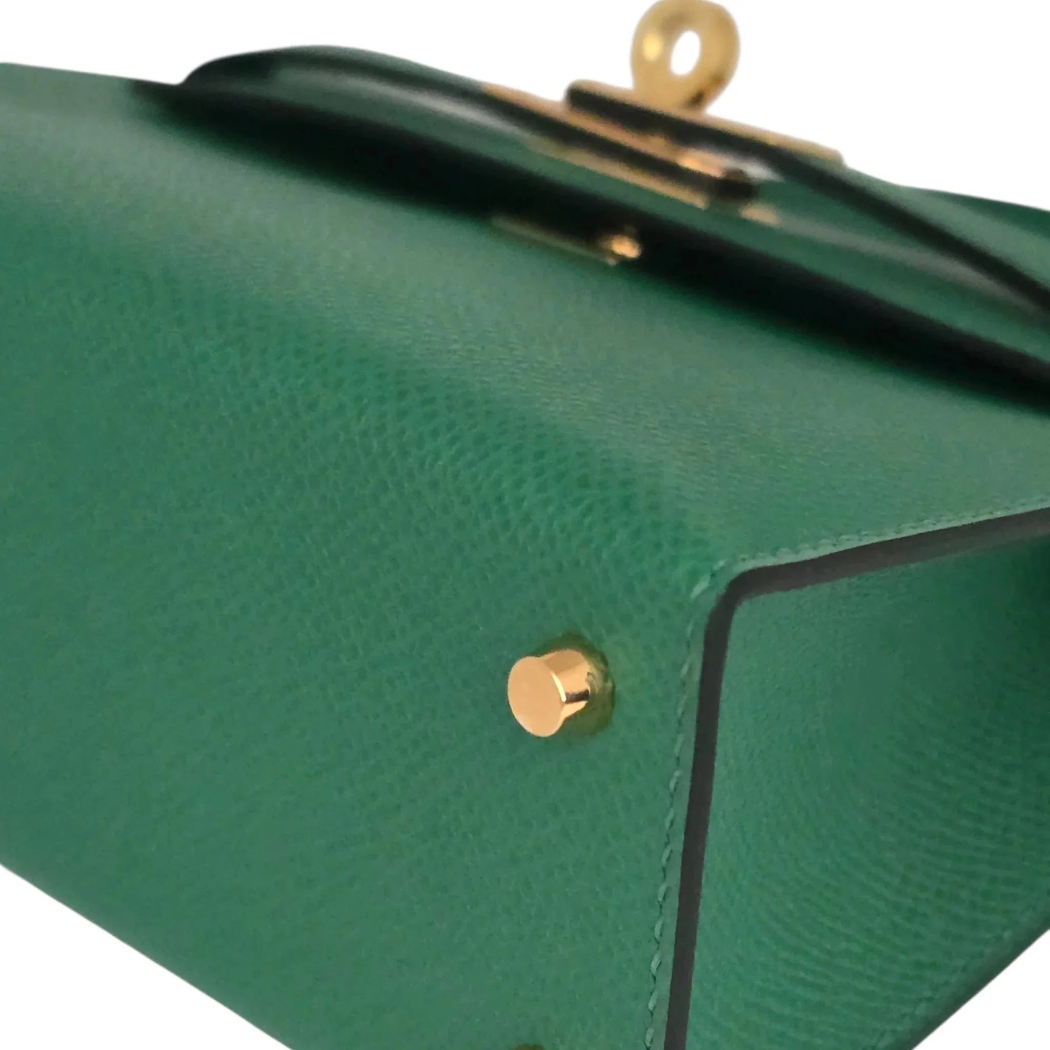 Hermes Mini Kelly II Epsom Vert Vertigo Gold Hardware Bag HERMES