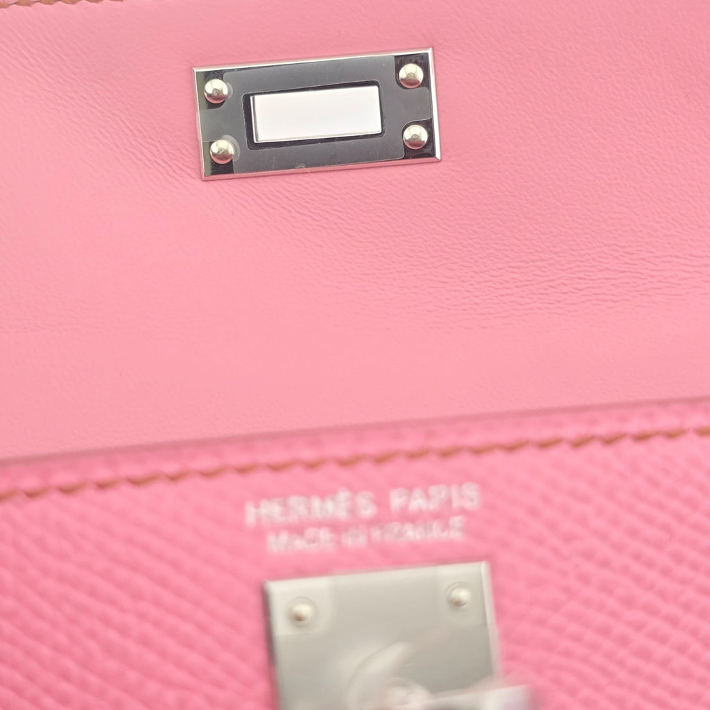 Hermes Mini Kelly II Epsom 5P Bubblegum Pink Palladium Hardware