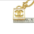 Chanel 2023 SS CC Square Resin Gold Long Chain Necklace CHANEL
