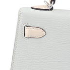 Hermes Chevre Mysore Horseshoe Mini Kelly Sellier 20 Bleu Brume Nata Bag HERMES