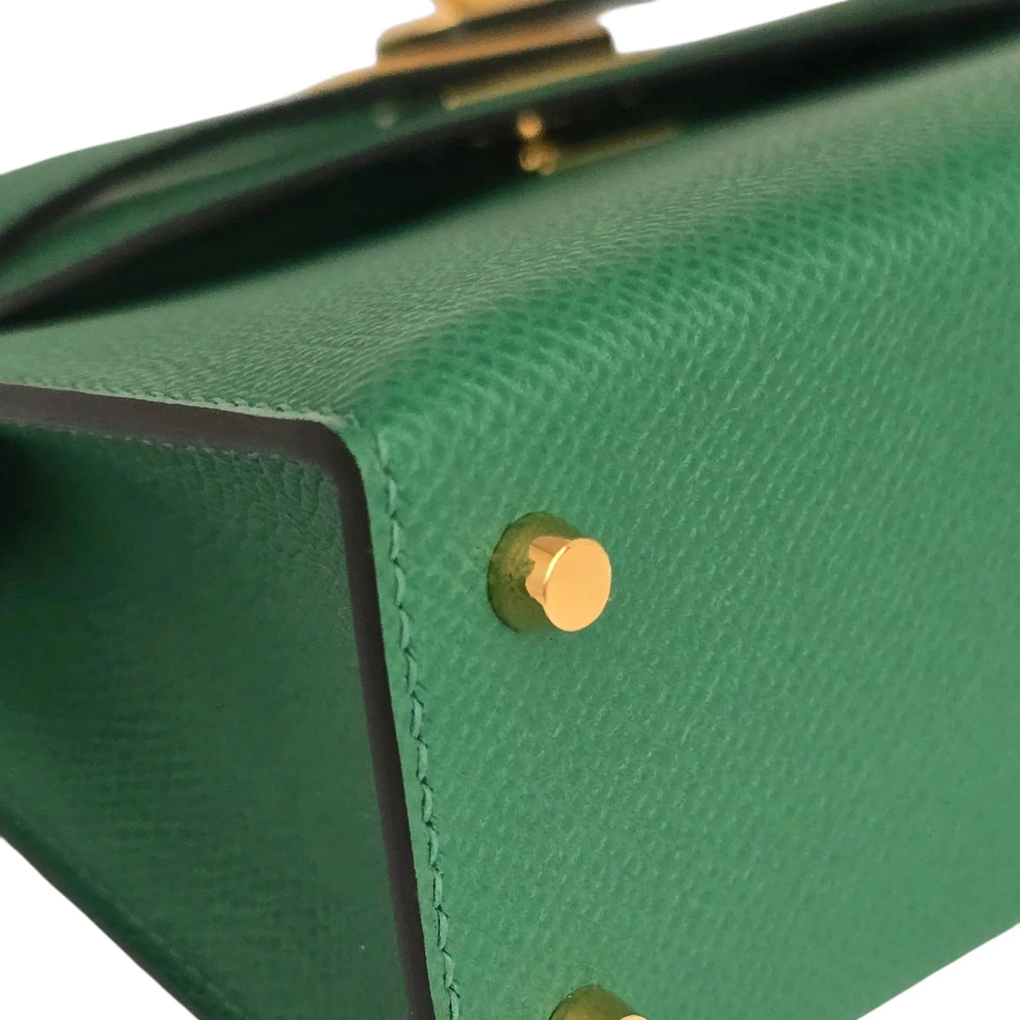 Hermes Mini Kelly II Epsom Vert Vertigo Gold Hardware Bag HERMES